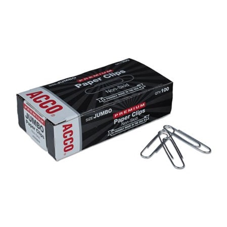 Gbc ACCO, PAPER CLIPS, JUMBO, SILVER, 1000PK 72510